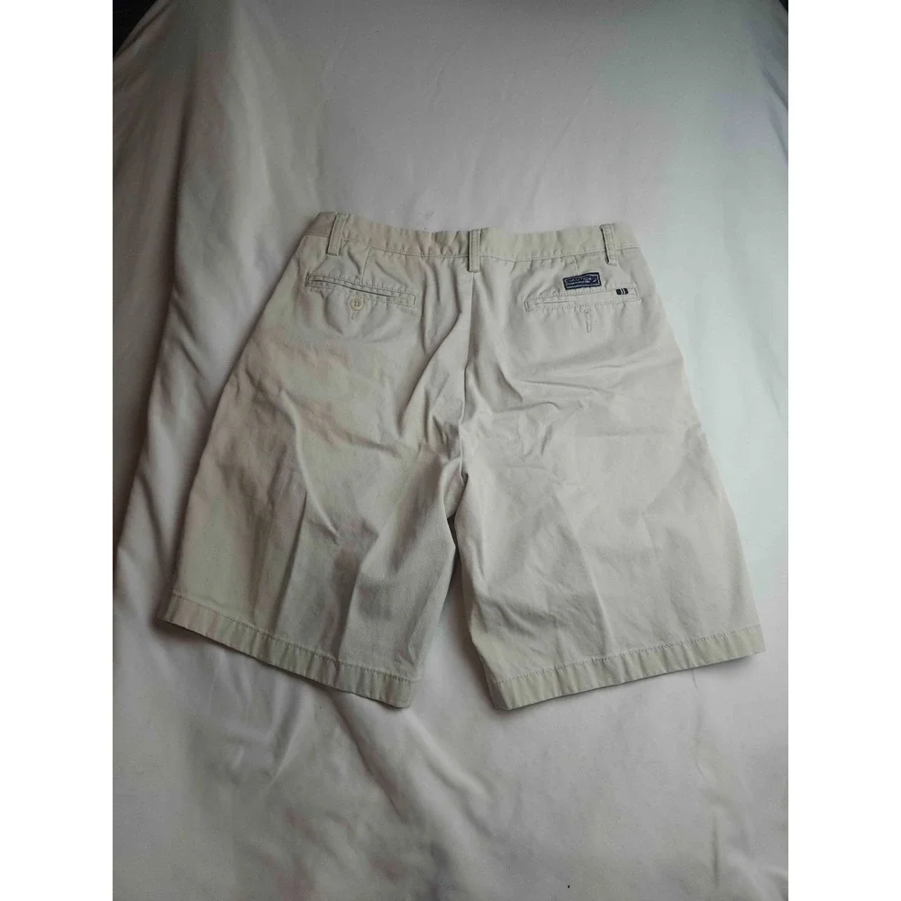 Nautica Shorts Mens Size 33 Khaki Pleated Front Cotton Twill Casual Beach Chino